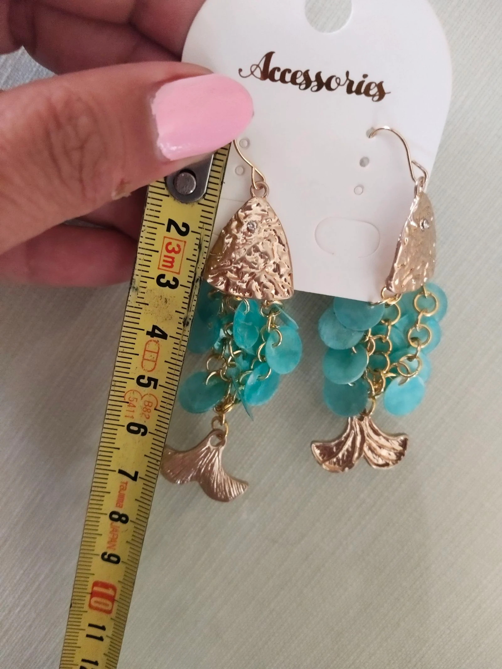 Pendientes 🐠 turquesas y dorados  – photo 7